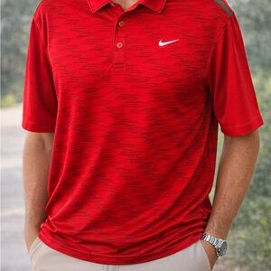 Nike Golf Dri-Fit Polo Red Tour Performance Size L